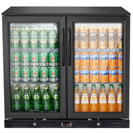 Kalamera two-door 7.3cu.ft back bar undercounter commercial beverage cooler
