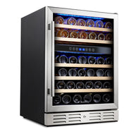 Kalamera 24'' Built-in 46 Bottle Dual Zone Wine Cooler
