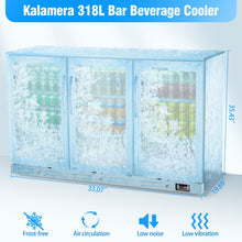 Kalamera three-door 11.2cu.ft back bar undercounter commercial beverage cooler with 304 S/S top board