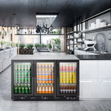 Kalamera three-door 11.2cu.ft back bar undercounter commercial beverage cooler with 304 S/S top board