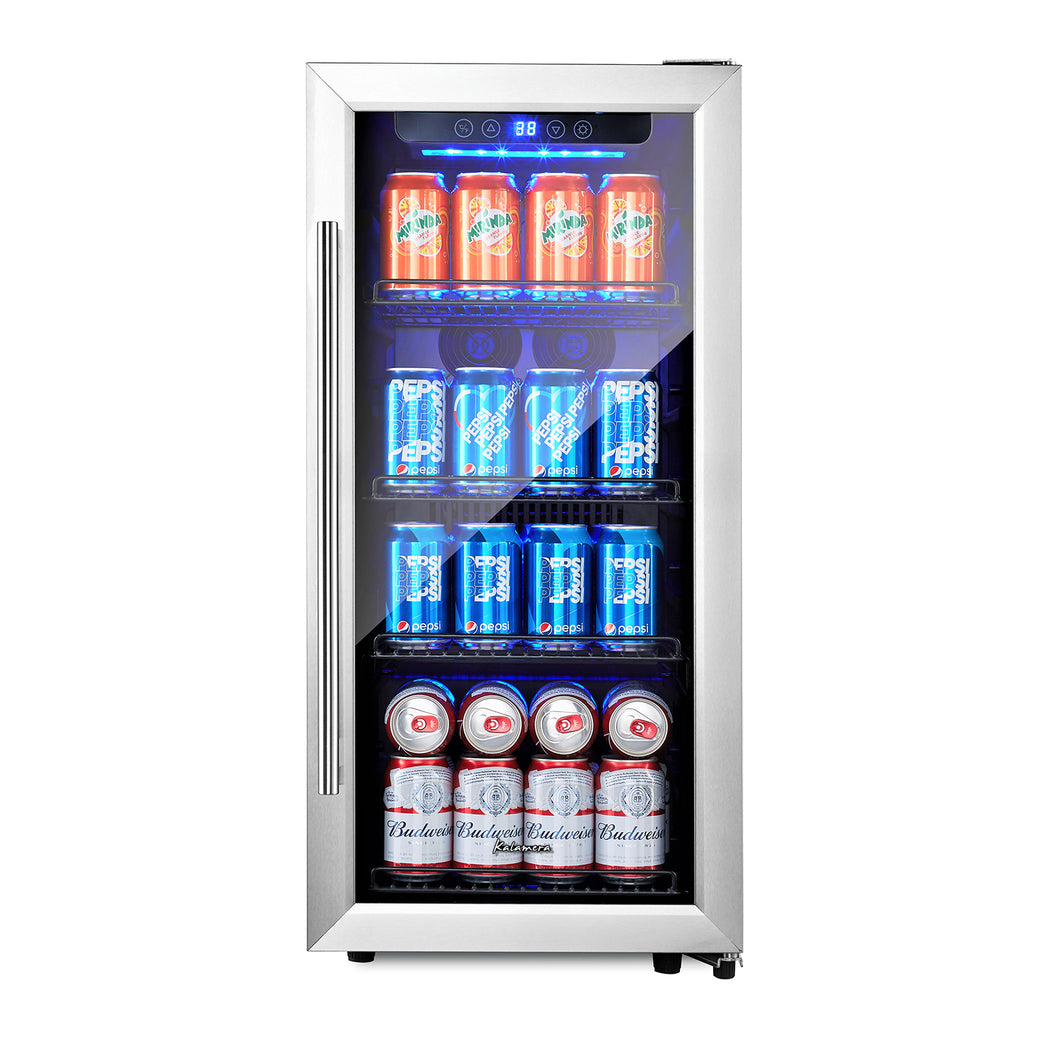 Kalamera 15.6'' W Freestanding 106 Cans (12 Oz.) 3.7 Cu.ft Beverage Cooler