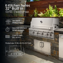 Kalamera built-in 4-burner Outdoor S/S Grill K-kitchen Series Product description: