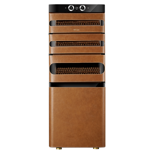 Afidano 5.3 cu.ft Genuine Leather Cigar Humidor with Precise Temperature and Humidity Control