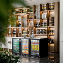 Kalamera three-door 11.2cu.ft back bar undercounter commercial beverage cooler with 304 S/S top board