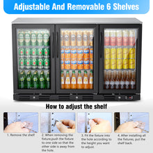 Kalamera three-door 11.2cu.ft back bar undercounter commercial beverage cooler