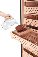 Afidano 1500 Count Cigar Humidor Cabinet Exterior in Steel, Temperature and Humidity Control with Touch Panel