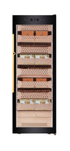 Afidano 1500 Count Cigar Humidor Cabinet Exterior in Steel, Temperature and Humidity Control with Touch Panel
