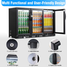 Kalamera three-door 11.2cu.ft back bar undercounter commercial beverage cooler