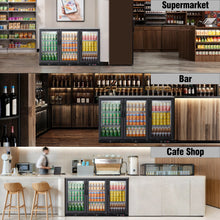 Kalamera three-door 11.2cu.ft back bar undercounter commercial beverage cooler with 304 S/S top board