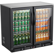 Kalamera two-door 7.3cu.ft back bar undercounter commercial beverage cooler with 304 S/S top board