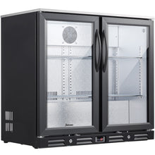 Kalamera two-door 7.3cu.ft back bar undercounter commercial beverage cooler with 304 S/S top board
