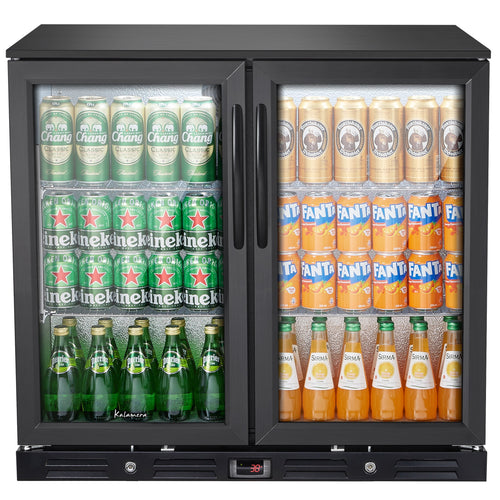Kalamera two-door 7.3cu.ft back bar undercounter commercial beverage cooler