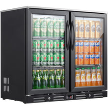 Kalamera two-door 7.3cu.ft back bar undercounter commercial beverage cooler with 304 S/S top board