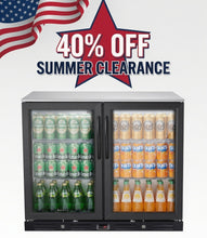 Kalamera two-door 7.3cu.ft back bar undercounter commercial beverage cooler with 304 S/S top board