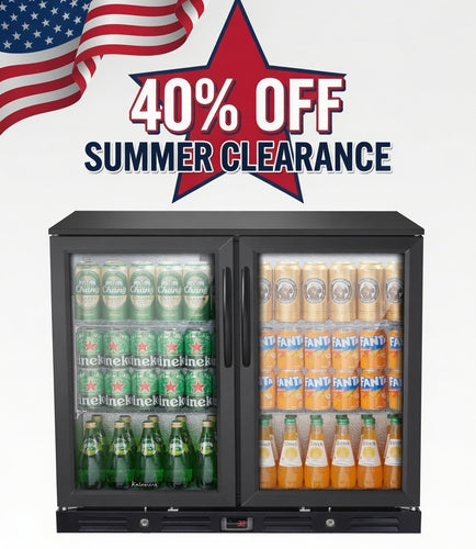 Kalamera two-door 7.3cu.ft back bar undercounter commercial beverage cooler