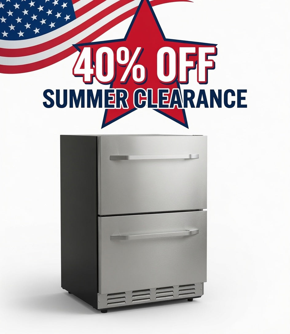 Kalamera 5.1 cu.ft 24-inch Wide Dual Drawer Built-In Beverage Center